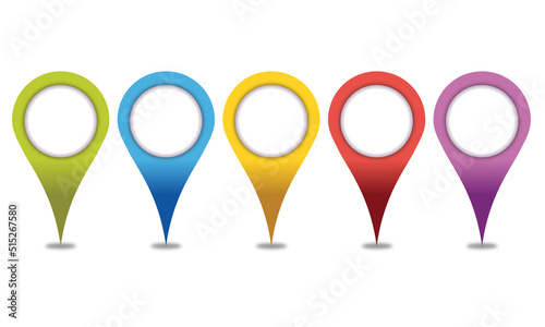Iconos de marcador de mapa de colores sin número 2