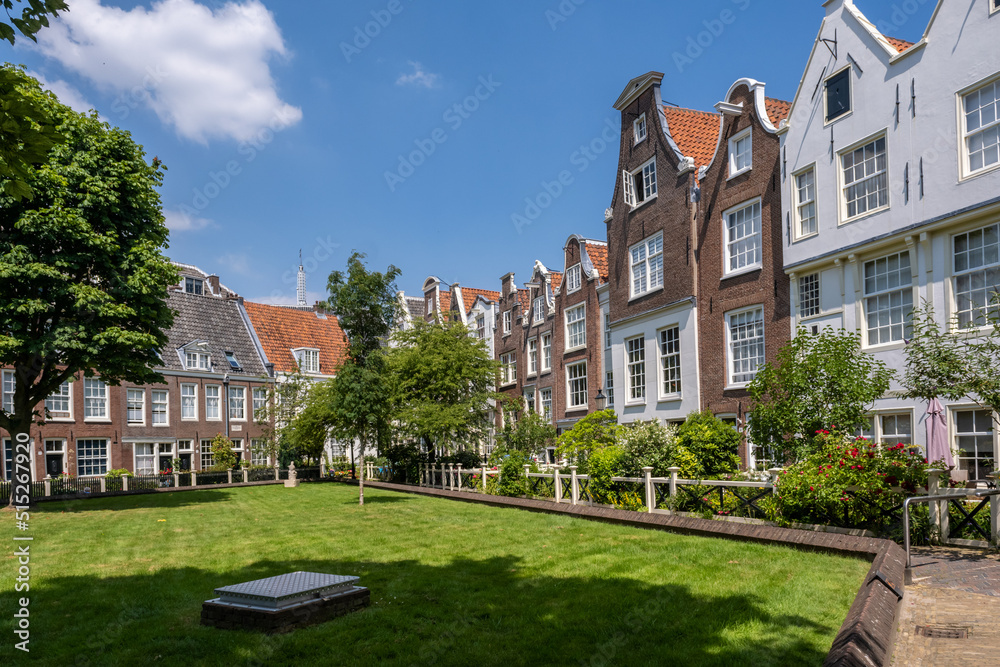 The Begijnhof courtyard in Amsterdam, Netherlands