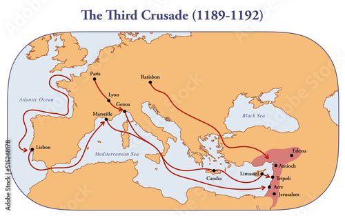 Map of the third crusade route photo