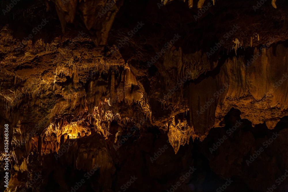 Stalactite in the Caves, mineral formation that hangs from the ceiling of caves