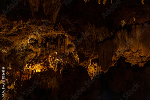 Stalactite in the Caves, mineral formation that hangs from the ceiling of caves