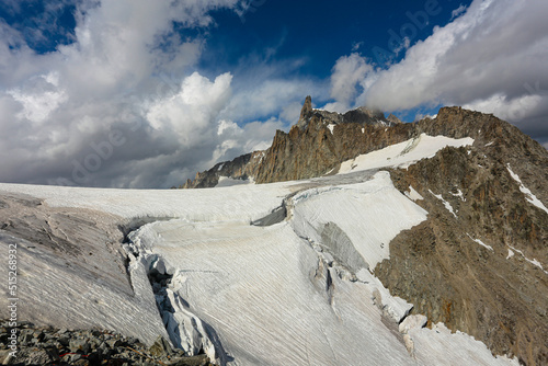 Risk of collapse from the Planpincieux glacier on the Italian side of the Mont Blanc massif