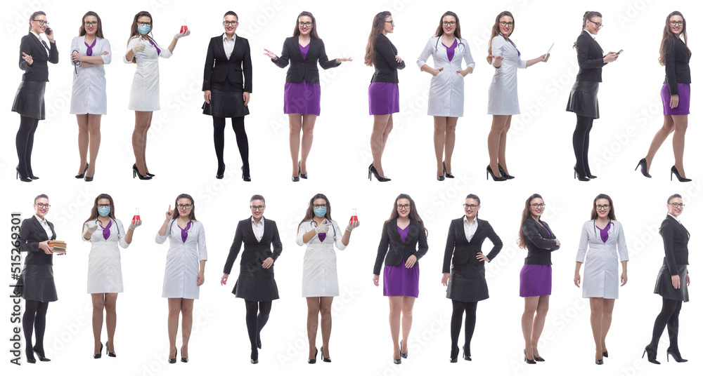 collage of a woman in full growth displaying many professions collage of a woman in full growth displaying many professions