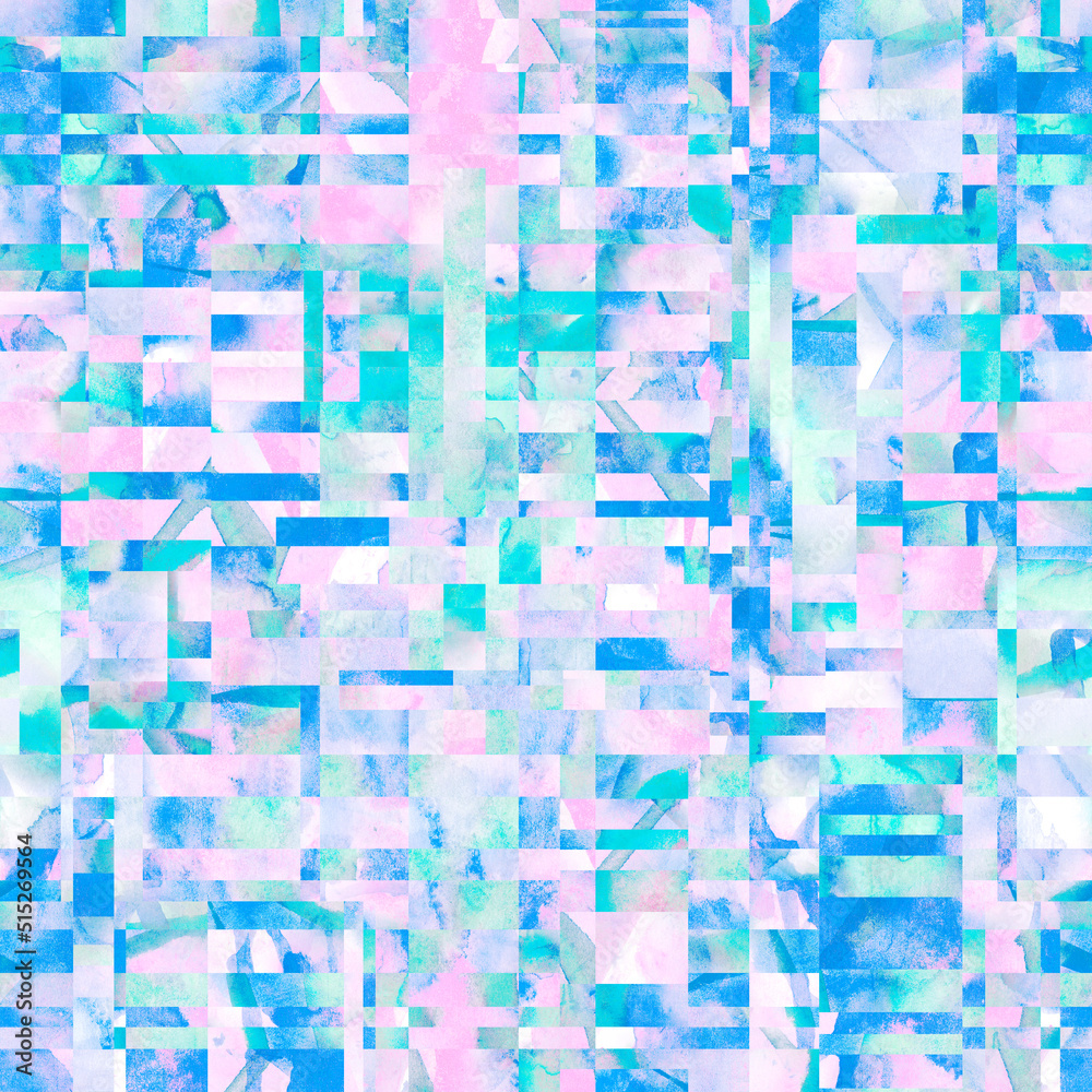 abstract mosaic seamless pattern in a cold colors
