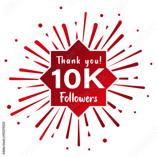 Thank you 10.000 followers. Social media concept. 10k followers celebration template. Vector design