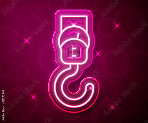 Glowing neon line Spring scale icon isolated on red background. Balance for weighing. Determination of weight. Vector