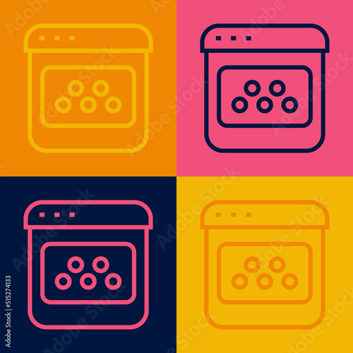 Pop art line Taxi mobile app icon isolated on color background. Mobile application taxi. Vector
