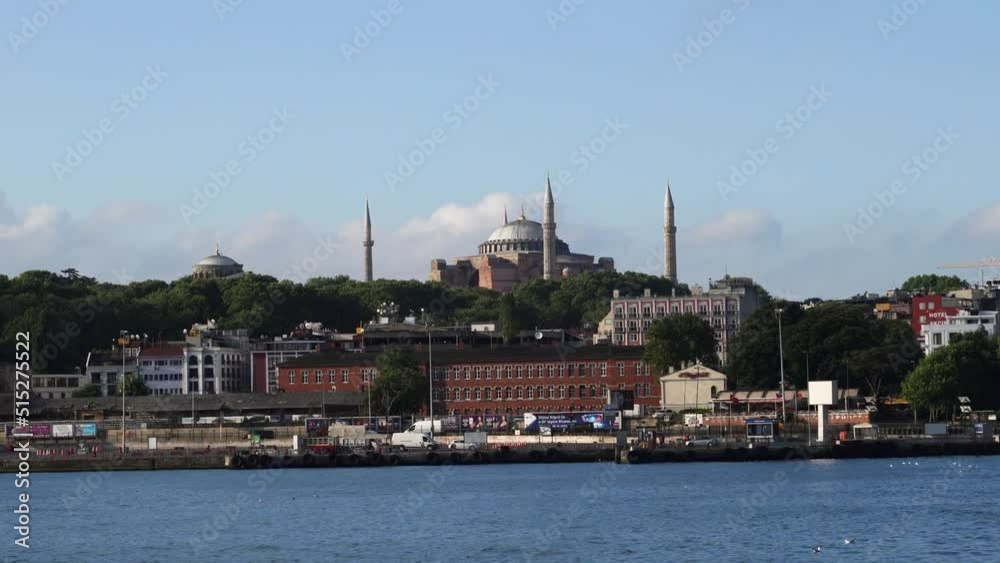 Istanbul, Turkey - June 18 2022: The view of Hagia Sophia from Marmara sea
Istanbul, Turkey - June 18 2022: The view of Hagia Sophia from Marmara sea