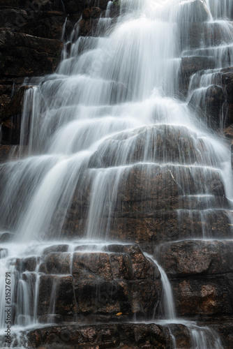 Beautiful view to wild and rocky cerrado waterfall