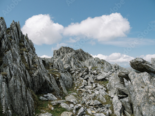 mountain landscape with clouds, Glyder Fawr, Wales