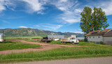 Country farm in rural Wyoming state.
