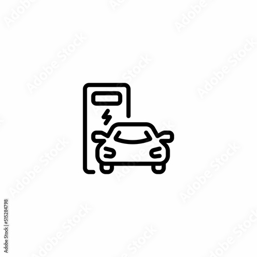 Power Station Car Electric Outline Icon, Logo, and illustration