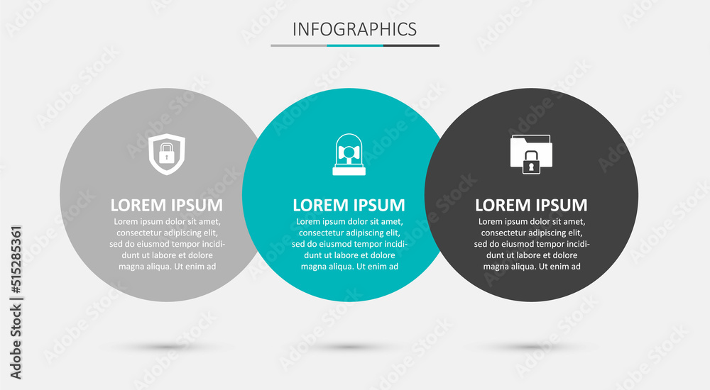 Set Ringing alarm bell, Shield security with lock and Folder and. Business infographic template. Vector Set Ringing alarm bell, Shield security with lock and Folder and. Business infographic template. Vector