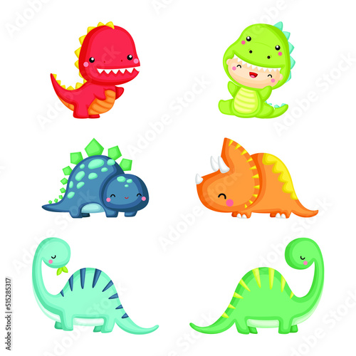 Cute dinosaur animal character