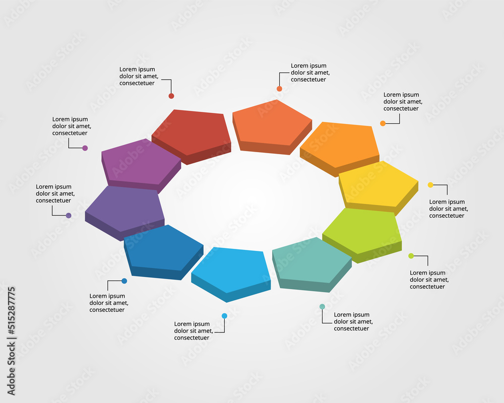 pentagon chart template for infographic for presentation for 10 element