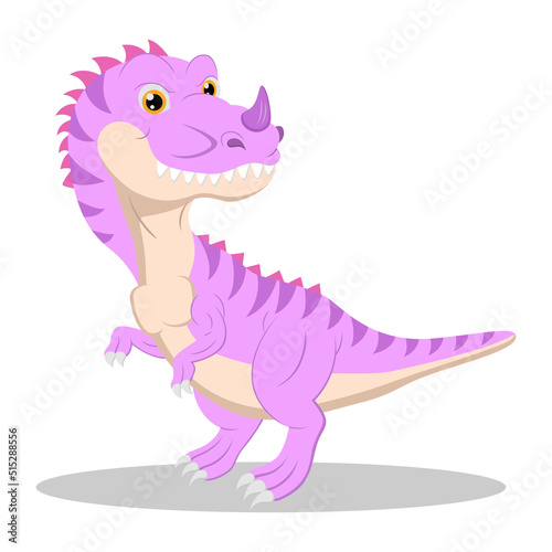 Angry dinosaur cartoon on white background