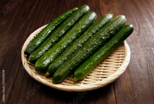 Multiple vegetable cucumbers on the table