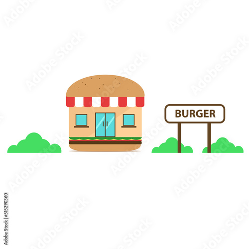Fototapeta Naklejka Na Ścianę i Meble -  Very attractive burger shop vector illustration