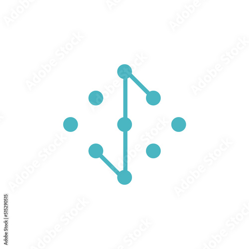Creative abstract symbol with connected dots forming a letter S, representing a digital network and communication concept