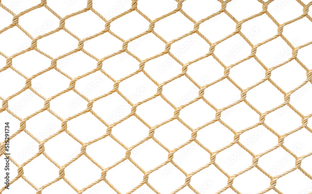 Fototapeta premium Rope net, Fishnet isolated on white background include clipping path.