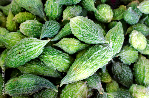 Fresh bitter gourd vegetable raw food for food backgrounds