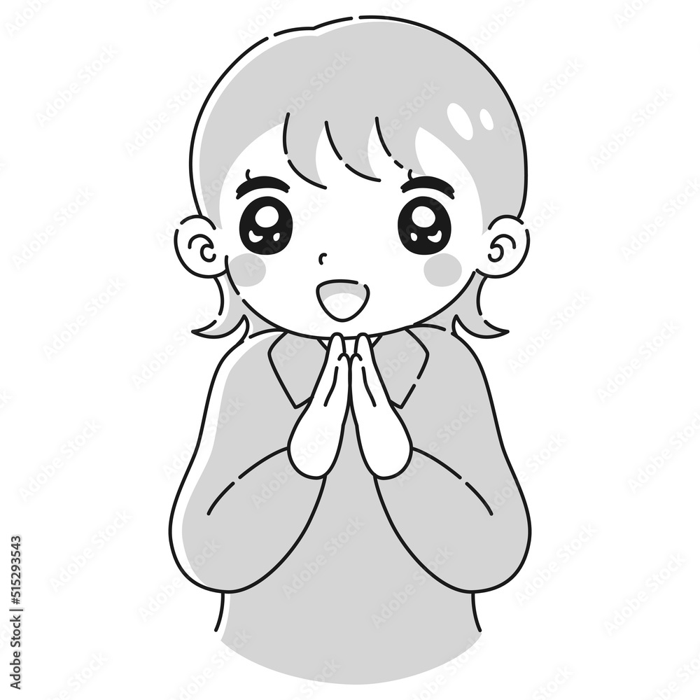 ときめく女性のイラスト(シャツ着用) ときめく女性のイラスト(シャツ着用)