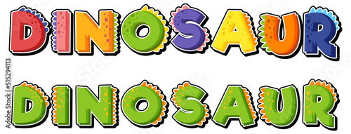 Cute dinosaur font logo