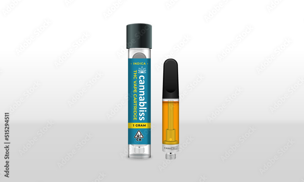 Vector Cannabis CBD or Delta 8 Vape Cartridge Plastic Tube Packaging Mockup Vector Cannabis CBD or Delta 8 Vape Cartridge Plastic Tube Packaging Mockup