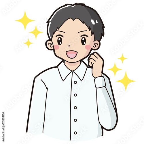ガッツポーズをする男性のイラスト