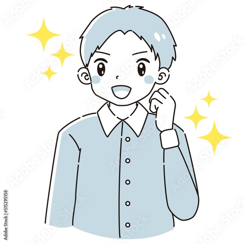 ガッツポーズをする男性のイラスト