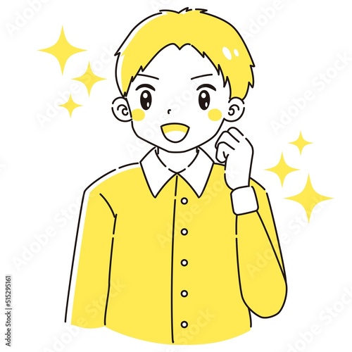 ガッツポーズをする男性のイラスト