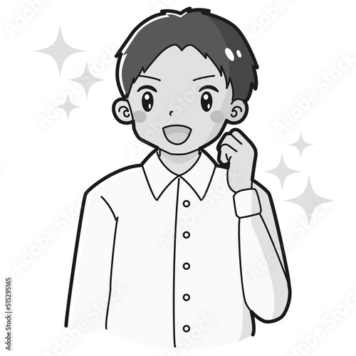 ガッツポーズをする男性のイラスト
