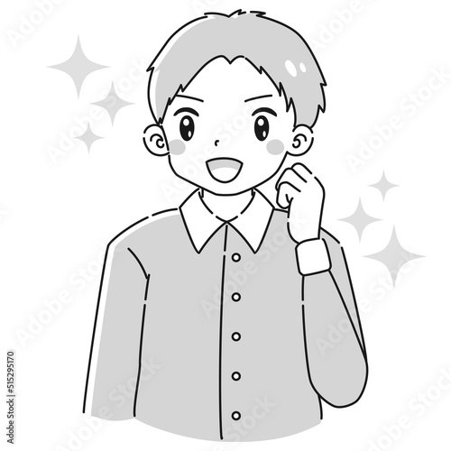 ガッツポーズをする男性のイラスト