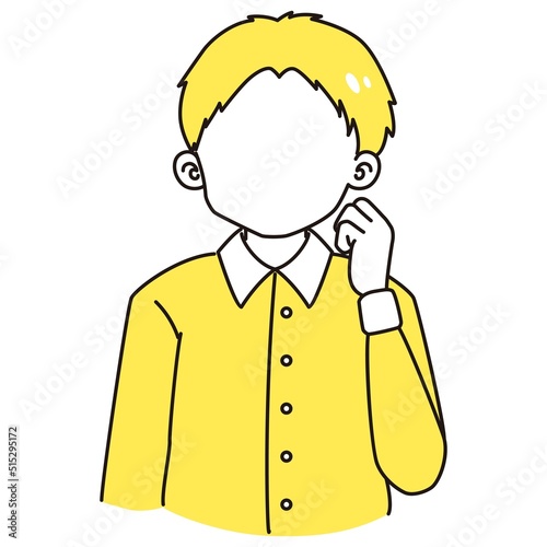 ガッツポーズをする男性のイラスト