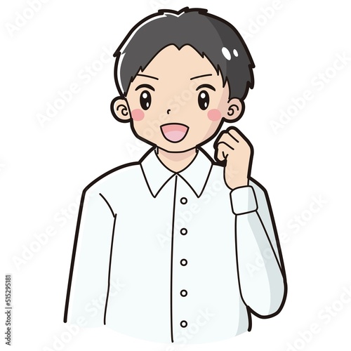 ガッツポーズをする男性のイラスト