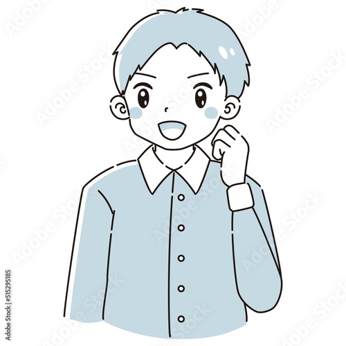 ガッツポーズをする男性のイラスト