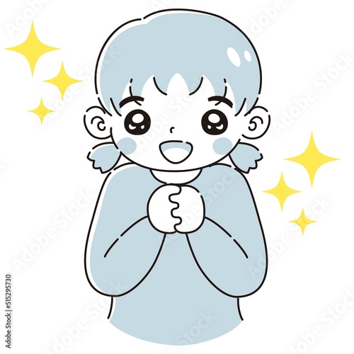 ときめく女の子のイラスト