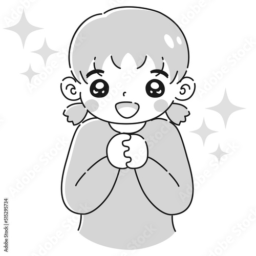 ときめく女の子のイラスト