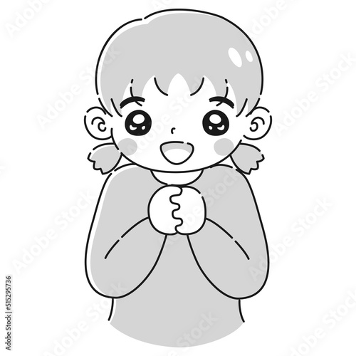 ときめく女の子のイラスト