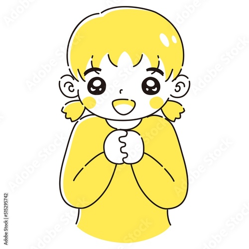 ときめく女の子のイラスト