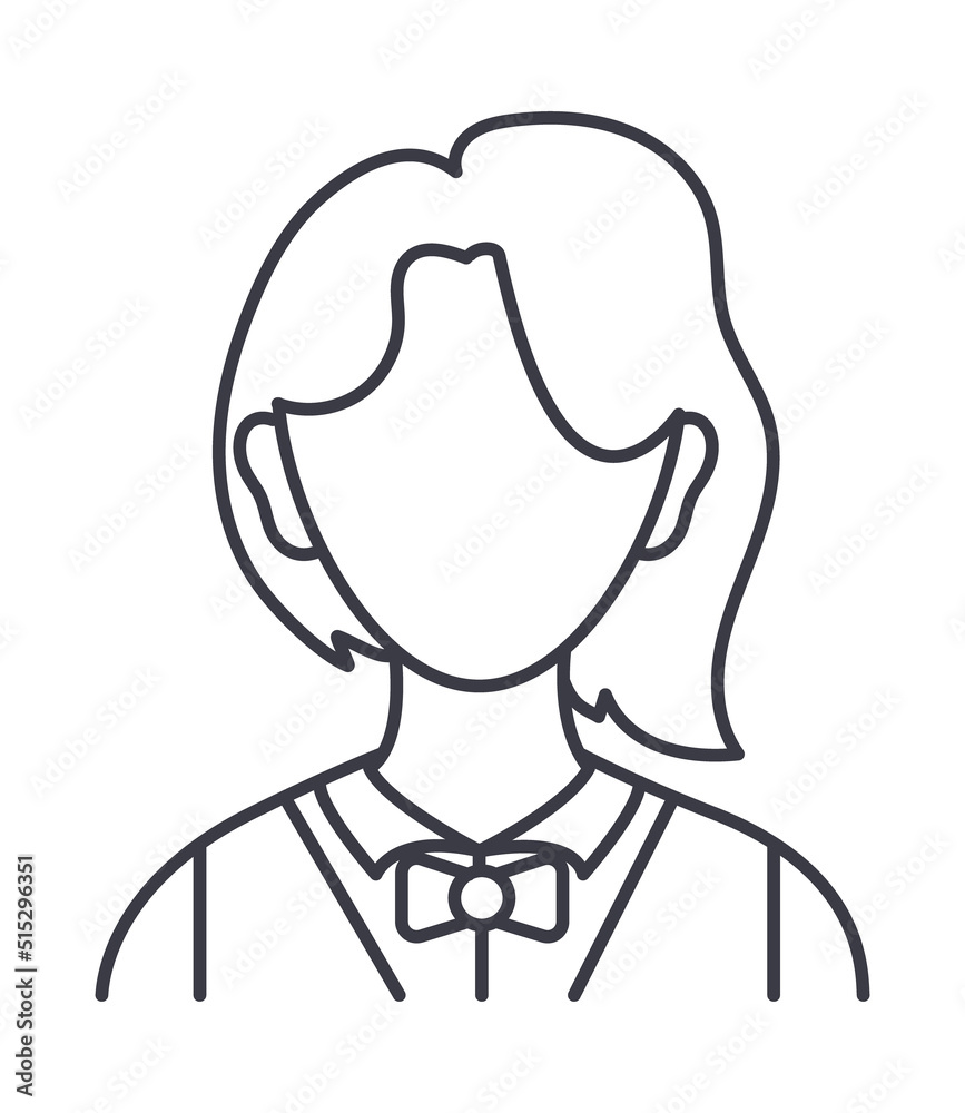 Obraz premium avatar waitress icon