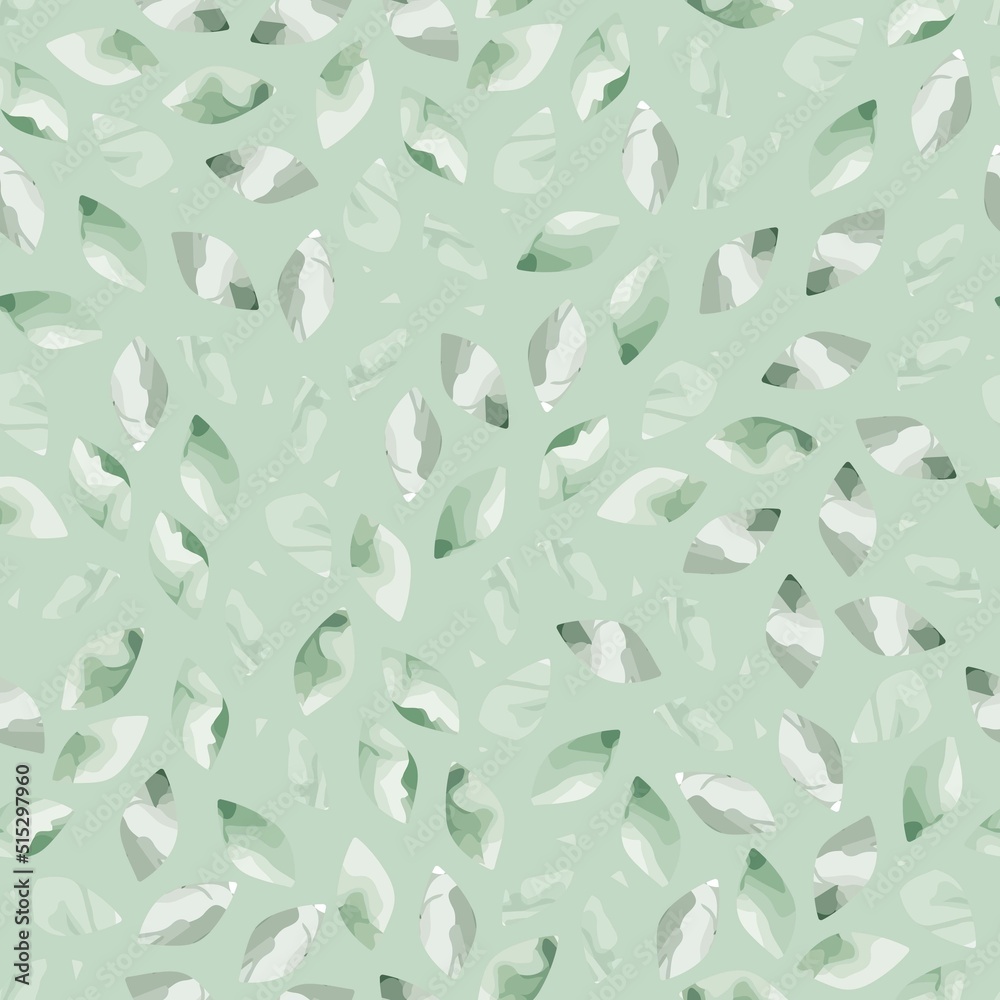 Leaves Seamless Pattern. Floral Pattern with Abstract Green Leaves for Wedding, Anniversary, Birthday and Party. Botanical Modern Abstract Print Design. Vector EPS 10