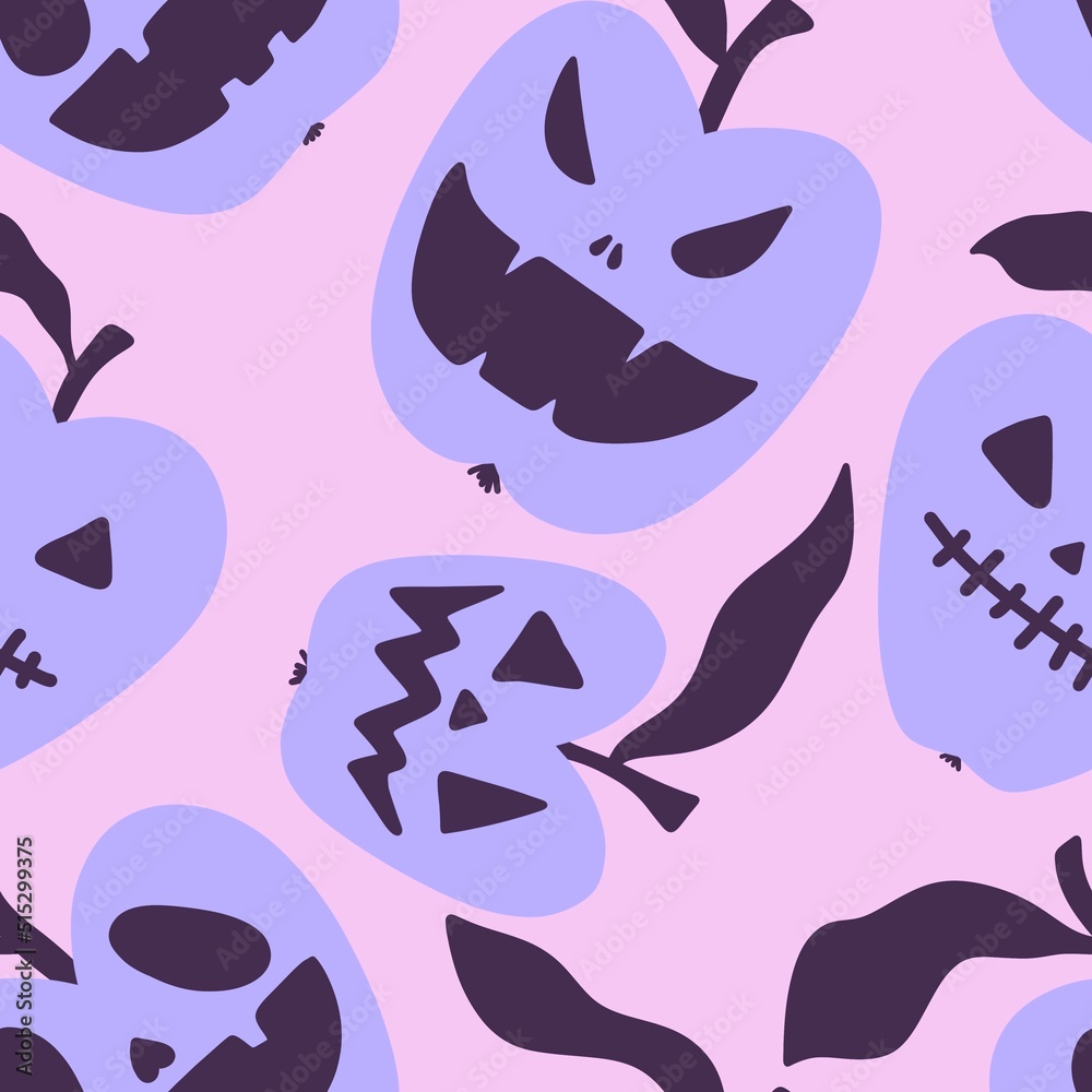 Halloween cartoon angry apples seamless pattern for clothes print and wrapping paper and notebooks and kids Halloween cartoon angry apples seamless pattern for clothes print and wrapping paper and notebooks and kids
