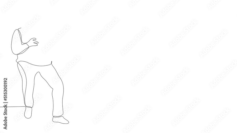 Continuous one line drawing of Closeup portrait elderly 70s grandfather sitting in vintage armchair. European male posing at rustic home. High quality 4k footage Continuous one line drawing of Closeup portrait elderly 70s grandfather sitting in vintage armchair. European male posing at rustic home. High quality 4k footage