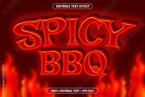 Spicy bbq editable text effect red light style