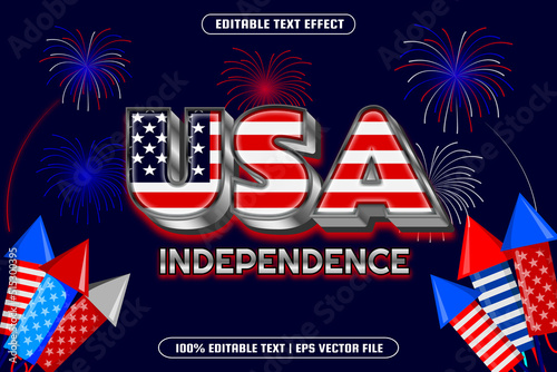 USA independence editable text effect modern style