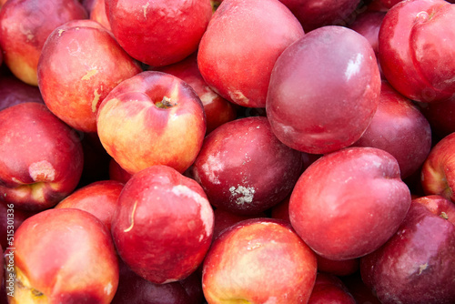 Fresh ripe red apples as background. High quality photo