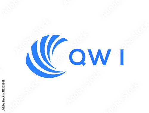 QWI Flat accounting logo design on white background. QWI creative initials Growth graph letter logo concept. QWI business finance logo design.
 photo