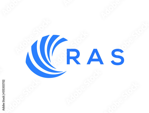 RAS Flat accounting logo design on white background. RAS creative initials Growth graph letter logo concept. RAS business finance logo design.

