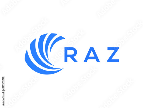 RAZ Flat accounting logo design on white background. RAZ creative initials Growth graph letter logo concept. RAZ business finance logo design.
